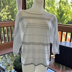 WHBM bright white & silver tunic. Tags removed due to sheerness of material. M